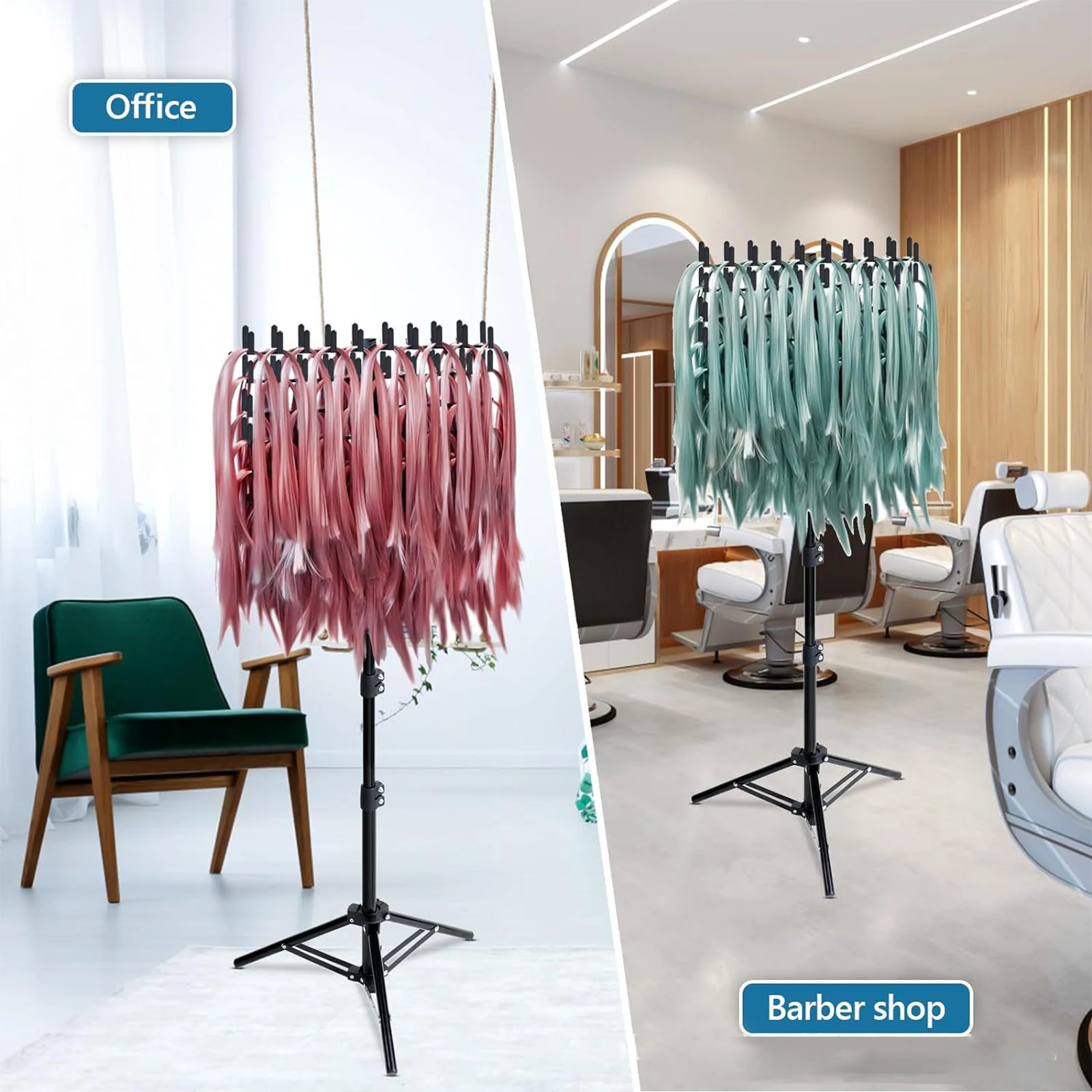 Rack per intrecciare i capelli Rastrelliere per capelli a 2 lati per trecce Supporto per estensione dei capelli per treccia regolabile in altezza per salone di casa