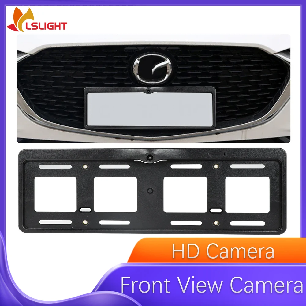 Kamera Mobil OEM HD Sudut Lebar 150 °   Sistem Monitor Parkir Penglihatan Malam Fisheye Kamera Depan Bingkai Plat Nomor Universal