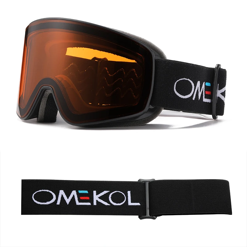 ELAX ยี่ห้อใหม่ Double Layers Anti-FOG แว่นตาสกี Snowmobile แว่นตากีฬากลางแจ้งหิมะสโนว์บอร์ดแว่นตา