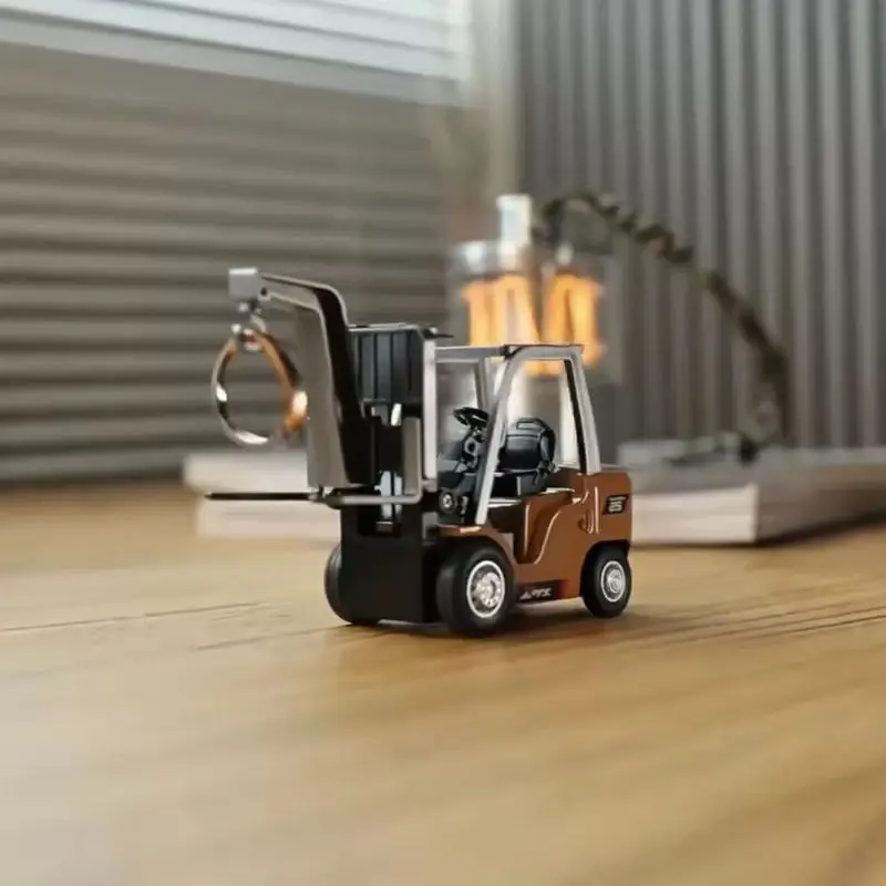 New 1/64 Remote-Controlled Alloy Forklift Engineering Vehicle Tabletop Toys Model Collection Gift For Boys