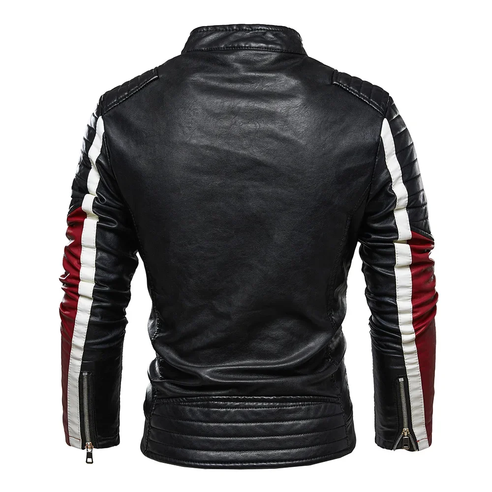 Männer Gelb PU Leder Jacke Patchwork Biker Jacken Casual Zipper Mantel Männlichen Motorrad Jacke Slim Fit Pelz Gefüttert Outwear Mantel