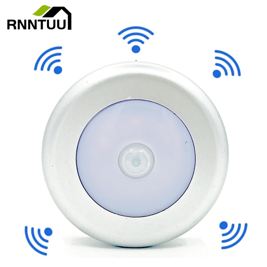 Cảm Biến Chuyển Động Đèn Ngủ LED Dùng Pin Tủ Đêm Đèn Đầu Giường Đèn Cho Phòng Ngủ Nhà Tủ Quần Áo LightingHigh Độ Sáng