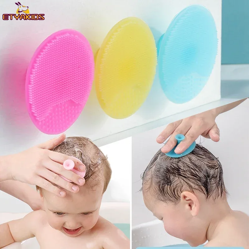 Neue Weiche Silikon Baby Bad Kopf Massage Bürsten Haar Waschen Pinsel Kopfhaut Kamm Kinder für Neugeborene Bad Wischen Waschen Haar Werkzeuge