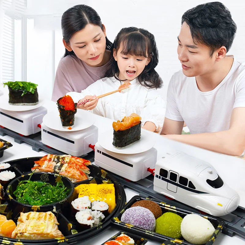 ซูชิรถไฟรถไฟโรตารีซูชิของเล่นไฟฟ้ารถไฟโรตารี่ซูชิ Simula รถหมุน Ushi เด็กไฟฟ้ารถไฟสําหรับสาว