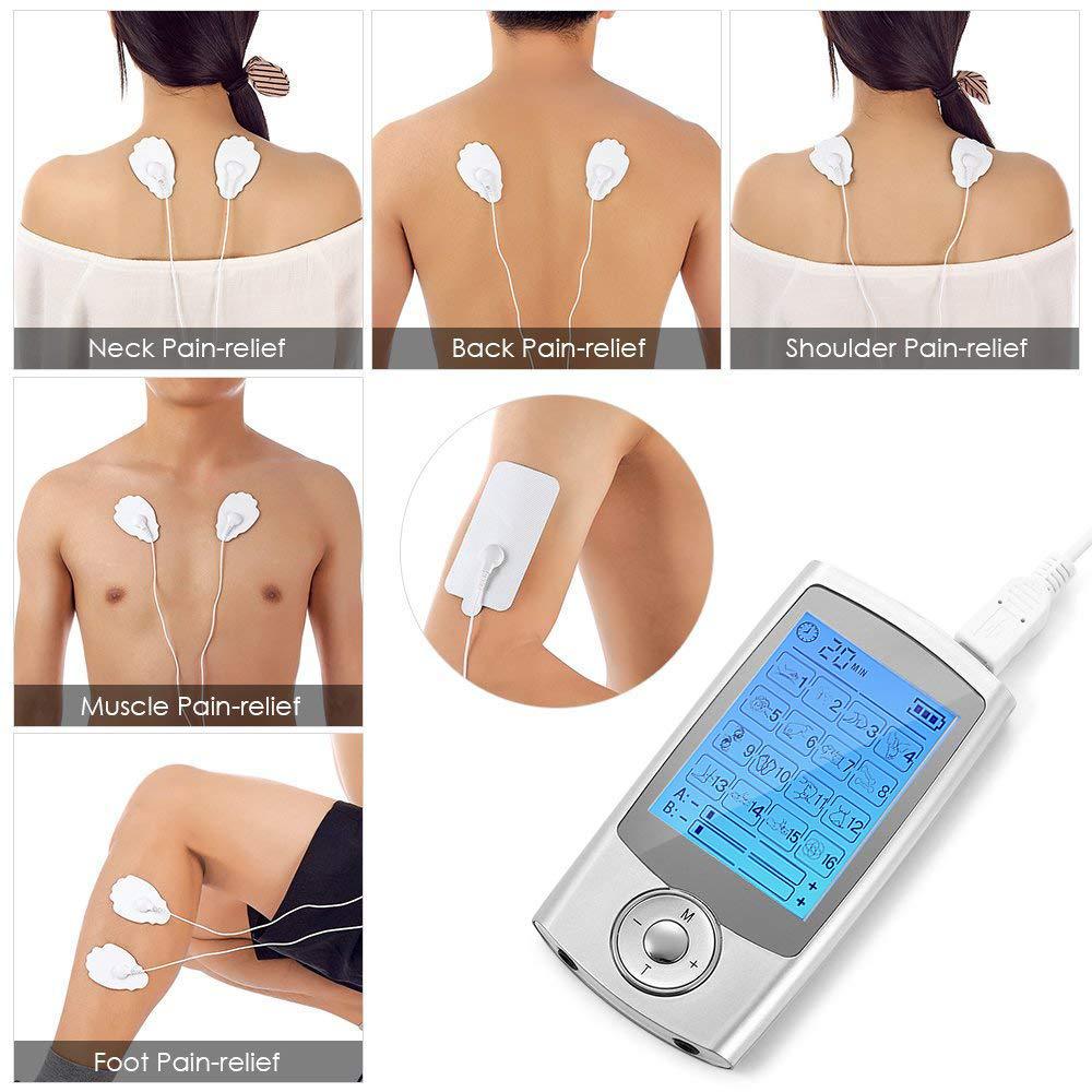 16 Modos Elétrico Tens Relax Estimulador Muscular EMS Acupuntura Massagem Corporal Terapia Digital Máquina de Emagrecimento Electroestimulador