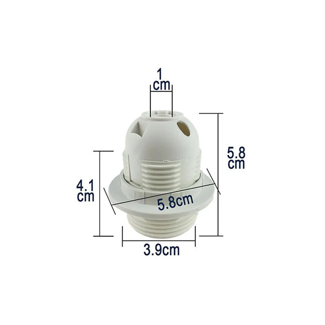 Black White E14 E27 Threaded Light Socket with Shade Ring, Standard Screw-in Light Bulb Socket Replacement, E12 E26 Lamp Holder
