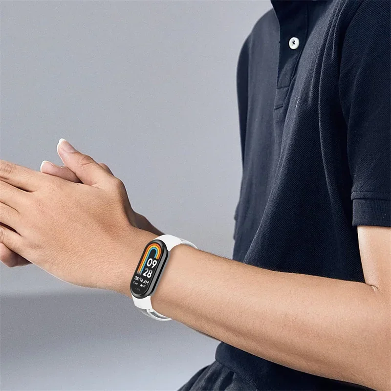 ห่วงไนลอนสายกีฬาสําหรับ Xiao mi mi Band 9 NFC SmartWatch สายรัดข้อมือ Correa mi band 9-8 สร้อยข้อมือเข็มขัดอุปกรณ์เสริม
