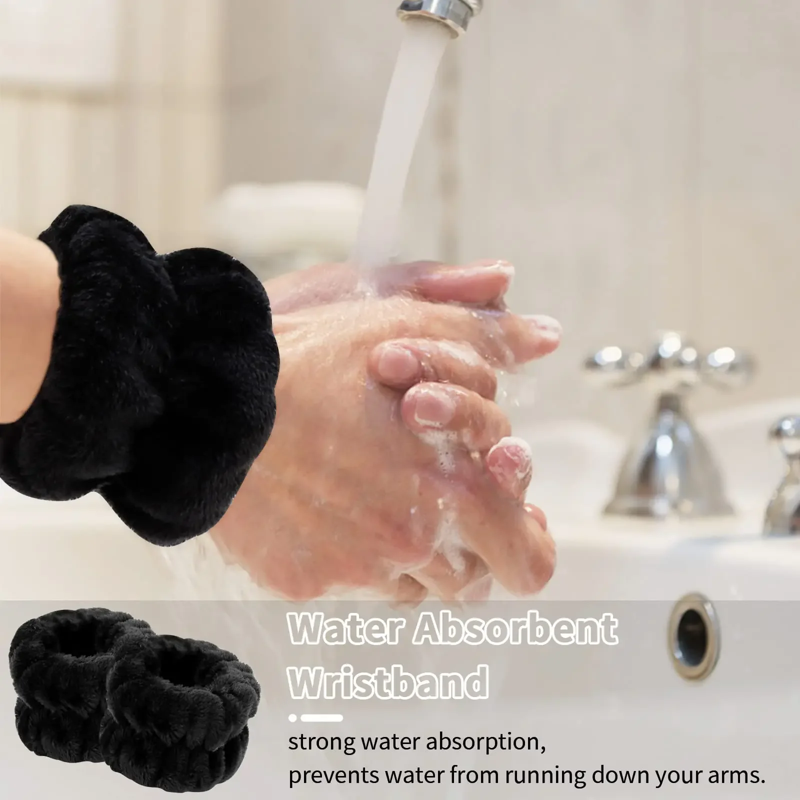 3 szt. Opaska Spa opaska na nadgarstek do mycia twarzy ręcznik do makijażu z mikrofibry opaski do włosów opaska do mycia Scrunchies chłonna opaska na nadgarstek