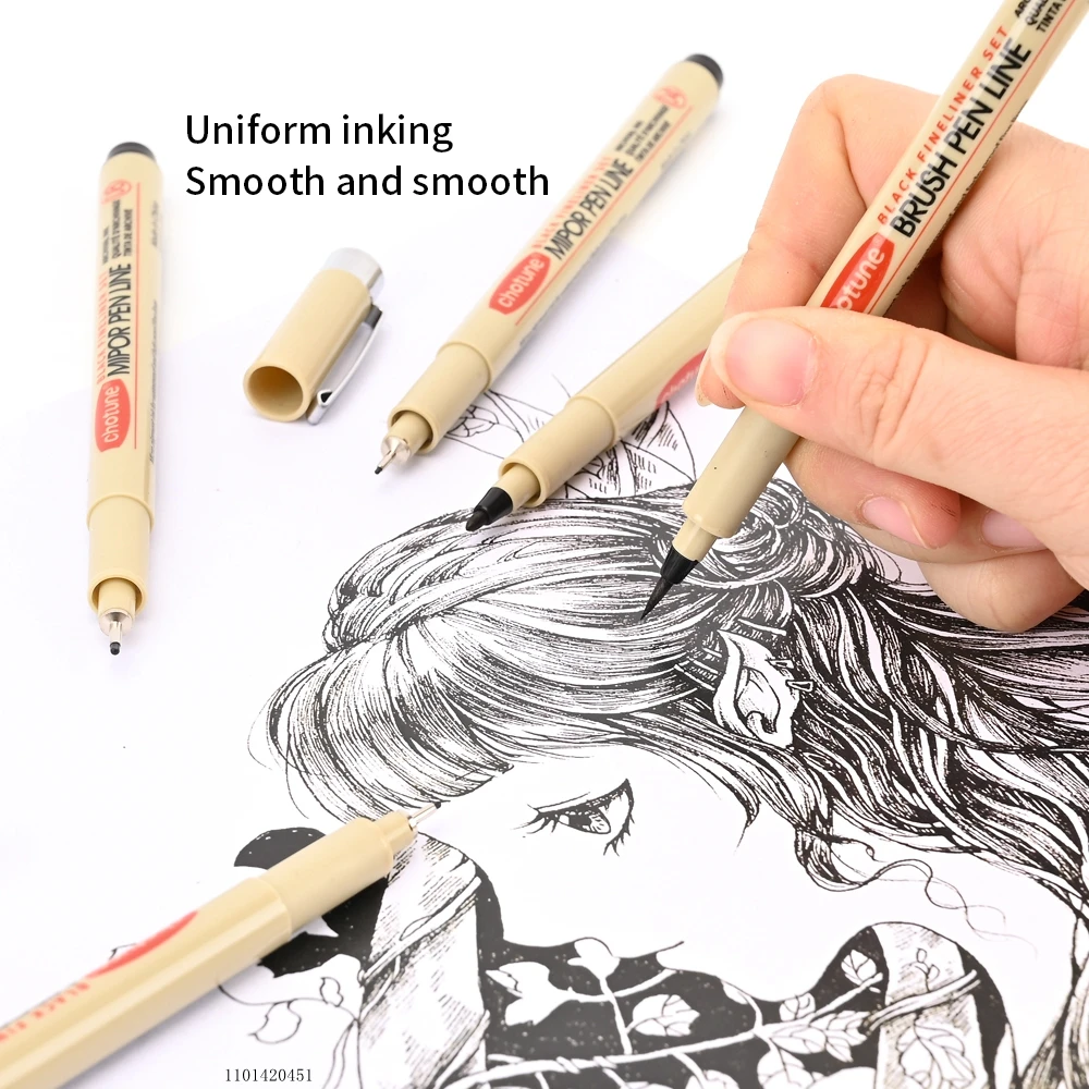 12 เคล็ดลับPigment LinerไมครอนหมึกMarkerปากกาสําหรับมังงะวาดSketchingเข็มปากกาHook LineปากกาSketchชุดเครื่องเขียนอุปกรณ์ศิลปะ