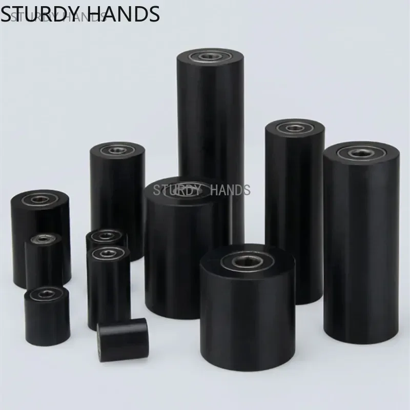 1 шт. ролик подшипника с резиновым шкивом, износостойкий водонепроницаемый подшипник, тихий роликовый цилиндр, двухосное направляющее колесо