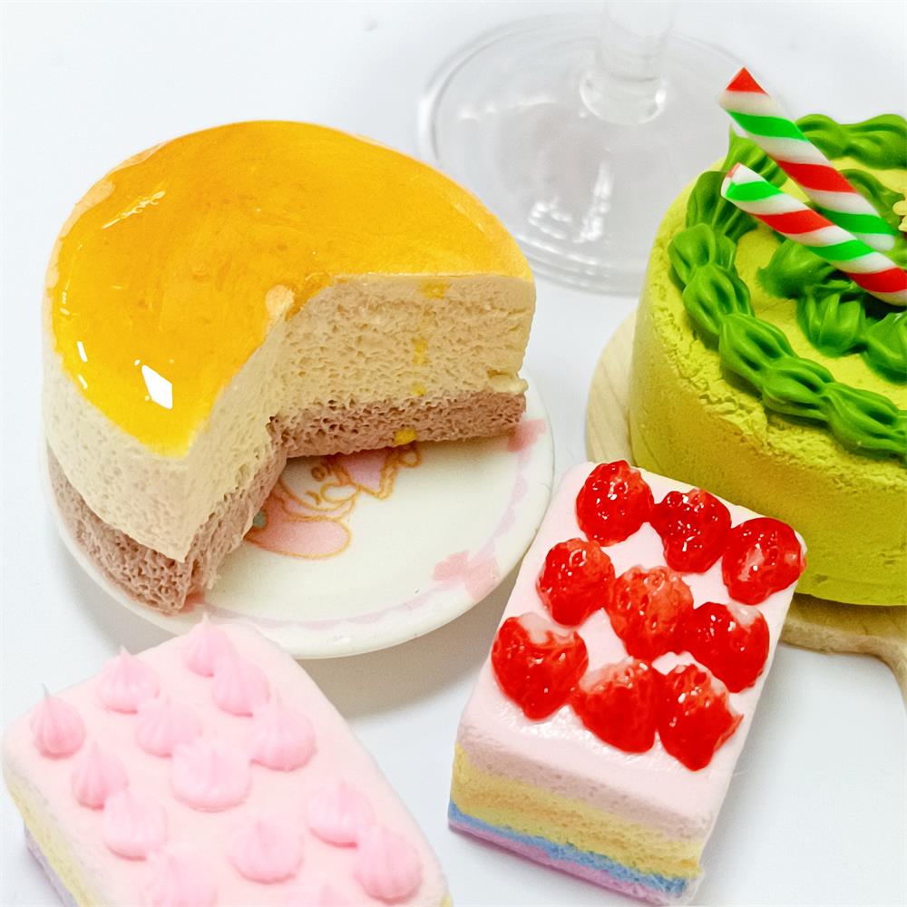 Nowy 1/6 symuluj Mini domek dla lalek miniaturowy RainbowCake ciasto czekoladowe Matcha ciasto udawaj jedzenie Mini ciasto dla lalek Blyth OB11 BJD