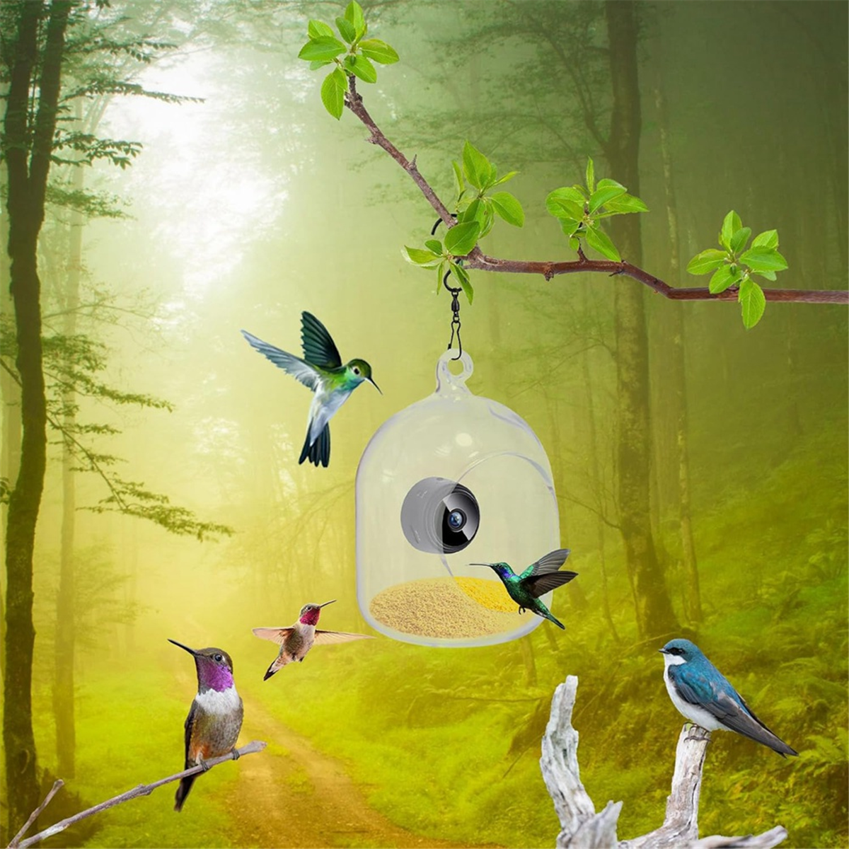 XFDE Bird Feeder with Camera Night-Version Video Camera Bird Feeder, WiFi Remote Connection Camera Bird Feeder with Phone
