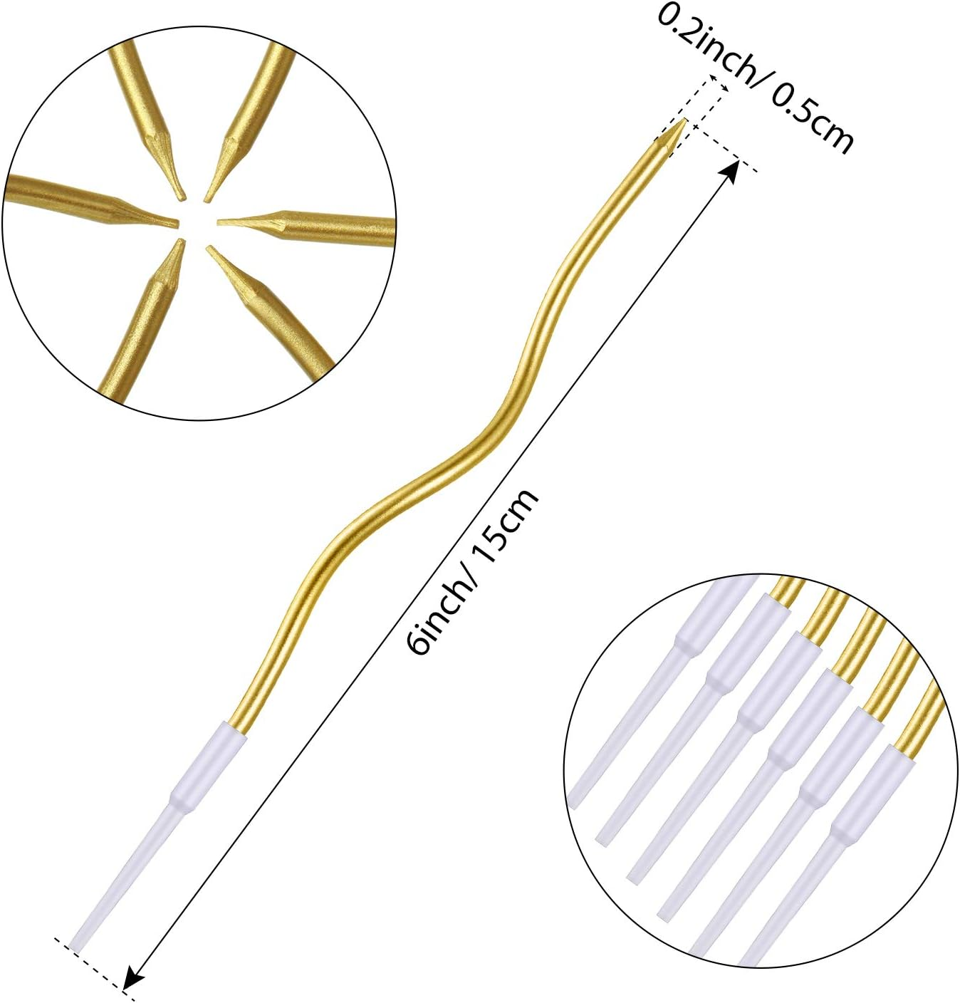 6/12/48pcs Birthday Candles Spiral Cake Candles  Long Thin Cake Candles For Wedding Party And Cake Decoration