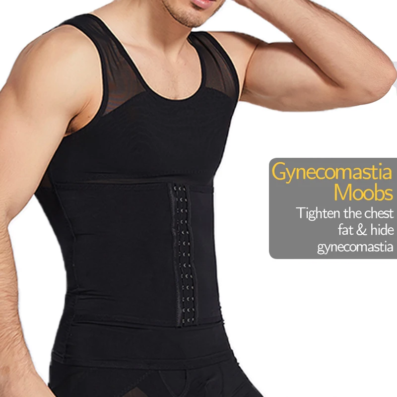 Mens Body Shaper เสื้อกั๊กการบีบอัดหน้าท้อง Shapewear Tummy Slimming Sheath Gynecomastia Shapers เครื่องรัดตัวเอวเทรนเนอร์ Fajas Tops