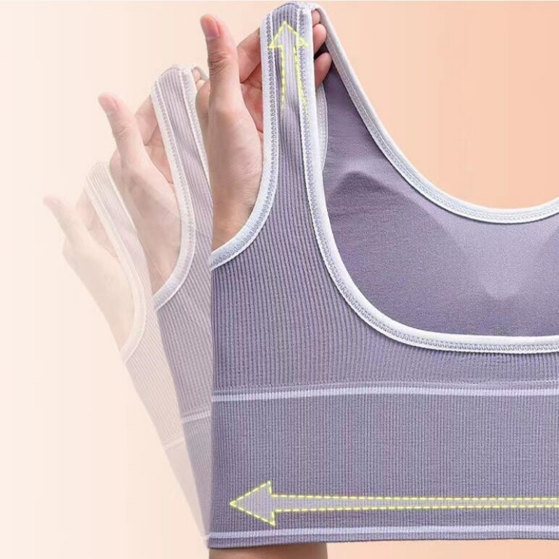 Sexy Unterwäsche für Damen, nahtloser Sport-BH, hohe Elastizität, tiefes U-förmiges Yoga-BH-Oberteil ohne Stahlring