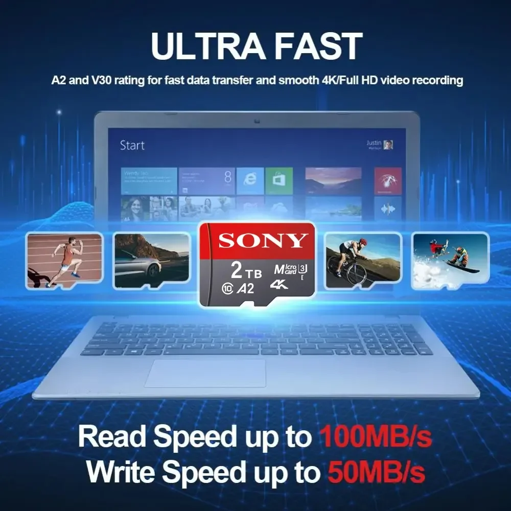 Original SONY Memory Card 128GB Class10 2TB 1TB 512GB Mini SD Card 128GB 64GB A2 V60 Micro SD Card High Speed SD/TF for Xiao Mi