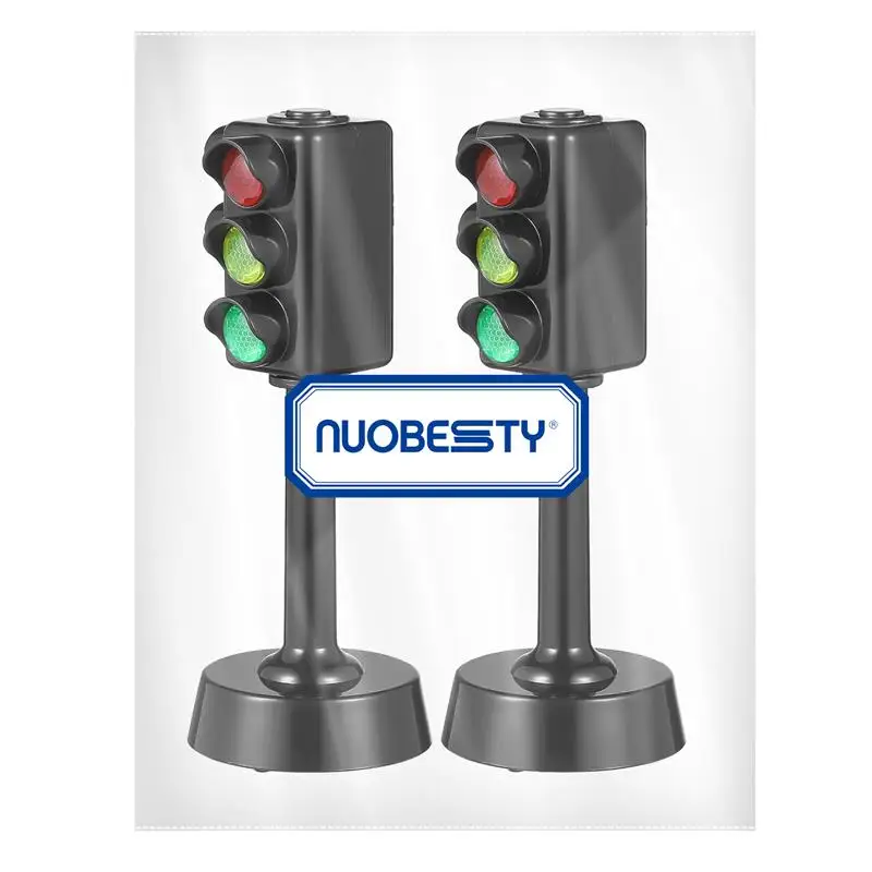 2 Pcs Traffic Lights Simulation Traffic Signal Lights Road Lights Desktop Decor Traffic Marker Sign Lights Model Toys For Kids