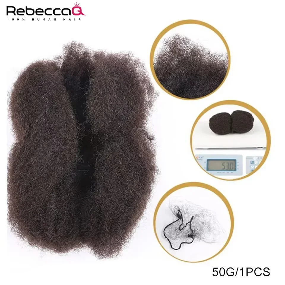 QVR Afro crépus cheveux en vrac sans fixation QVR Afro bouclés en vrac cheveux humains Rebecca vierge Remy Dreadlock couleur naturelle tresses cheveux
