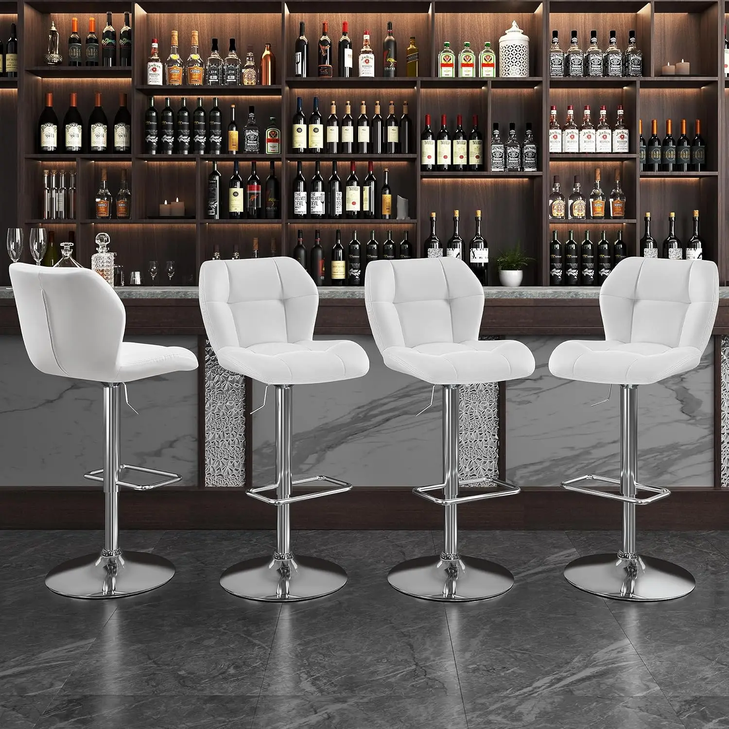 Yaheetech Juego de 2 Taburete de Bar Taburete de Altura Ajustable