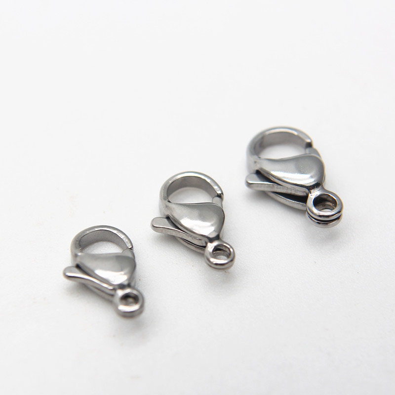 30-50 Uds. Cierres de langosta de acero inoxidable 304 cierres de garra para pulsera collar cadena Diy joyería hacer hallazgos 9-15mm