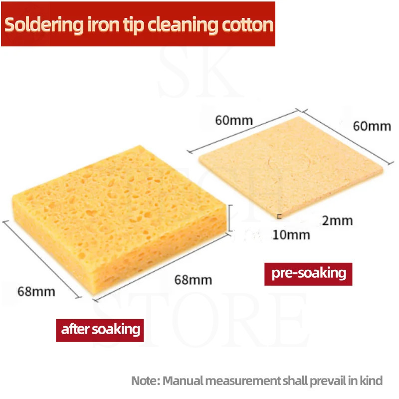 Yellow Cleaning Sponge Soldering Iron Tip Tin Cleaner Cleaning Sponge Yellow Heat Resistant High Temperature Resistant Sponge