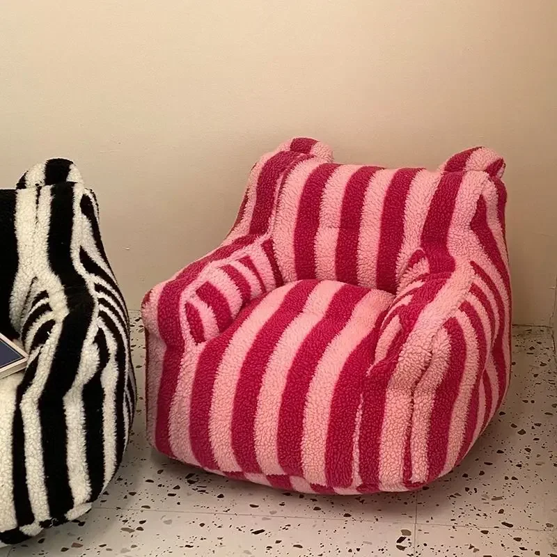 Sofá pequeno infantil, leve, listrado, saco de feijão, casa, crianças, varanda, canto, banco pequeno, seguro e saudável