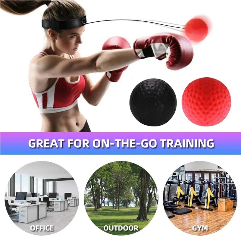 Palla da boxe riflettente Livelli di difficoltà multipli Palla da boxe con fascia perfetta per la reazione Agilità Punzonatura Velocità Combattimento Abilità
