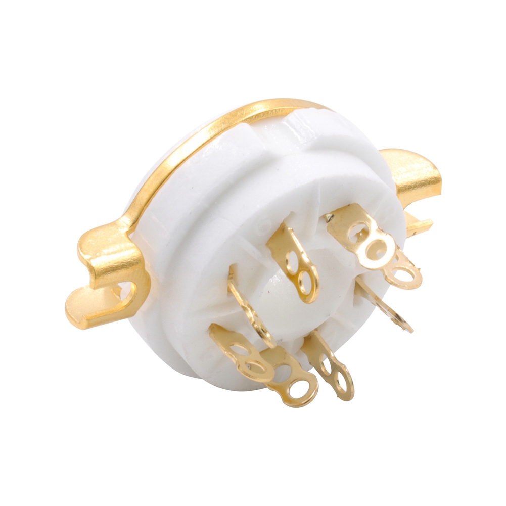 シャーシ取り付け用セラミックチューブソケット,8ピン,k8a,kt88,kt66,6sn7,5ar4,gz34,5881,6v6,5u4G,6550,6j7,GZC8-1, 10個