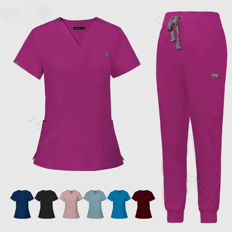 Mehrfarbige Scrubs-Uniform, kurzärmelige Oberteile + Hosen, Pflegeuniform für Damen, Pet Shop, Arzt-Peeling, medizinische Chirurgie, Arbeitskleidung, Peeling-Set