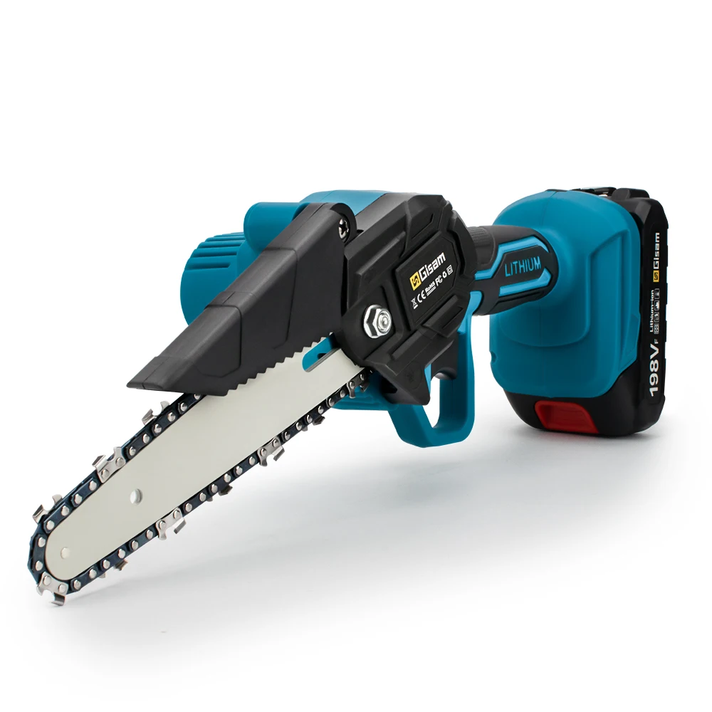 Gisam 6 Inch Chain Saw Cordless Electric Saw Handheld Garden Logging Chainsaw Wood Cutting Power Tool for Makita 18V Battery Pin