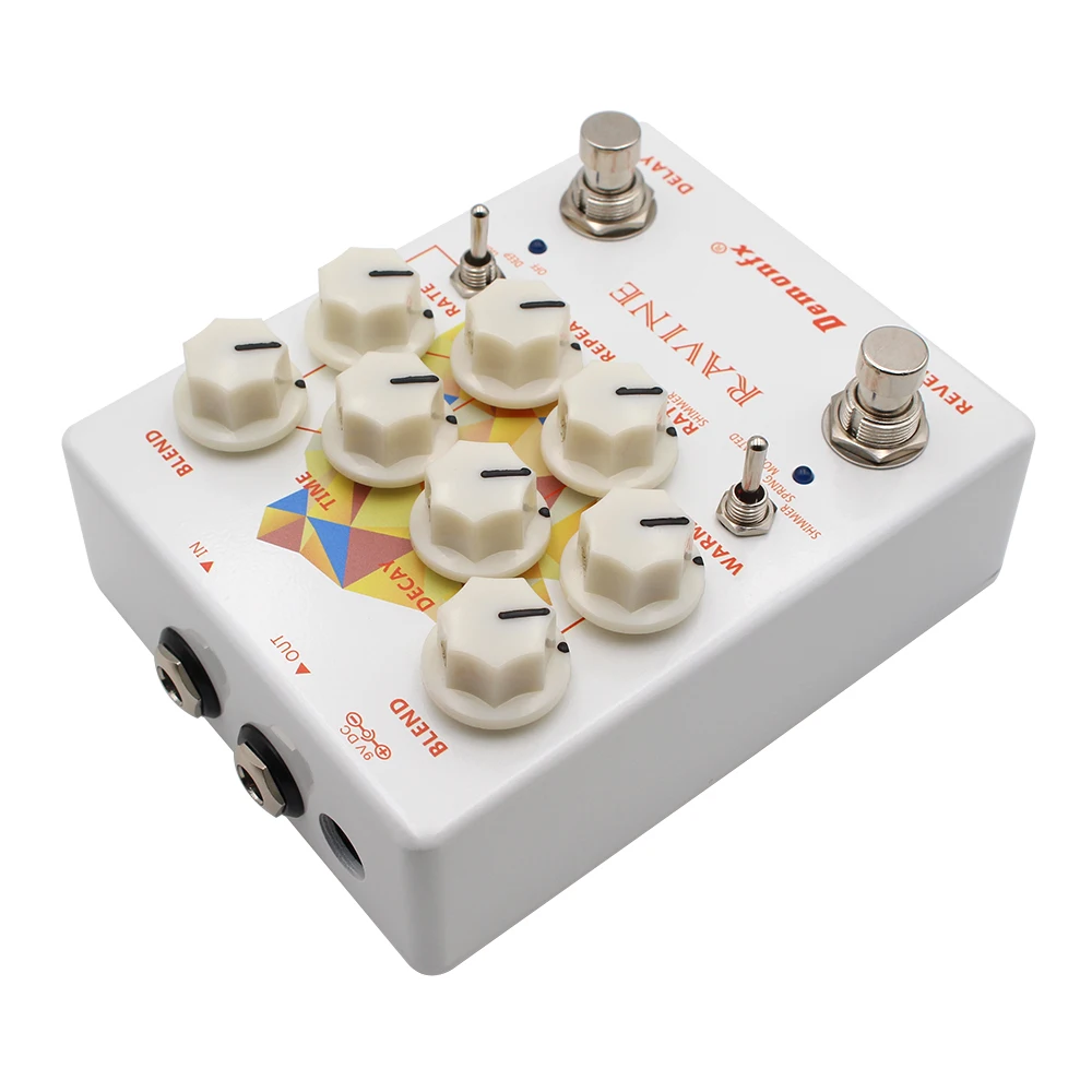 Demonfx-RAVINE Guitar Effect Pedal, REVERB Delay Pedal, True Bypass, High Quality, New