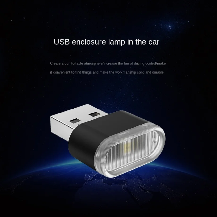 Luci d'atmosfera a LED Mini USB per auto Lampada decorativa al neon per interni auto Illuminazione di emergenza PC universale Plug and Play portatile