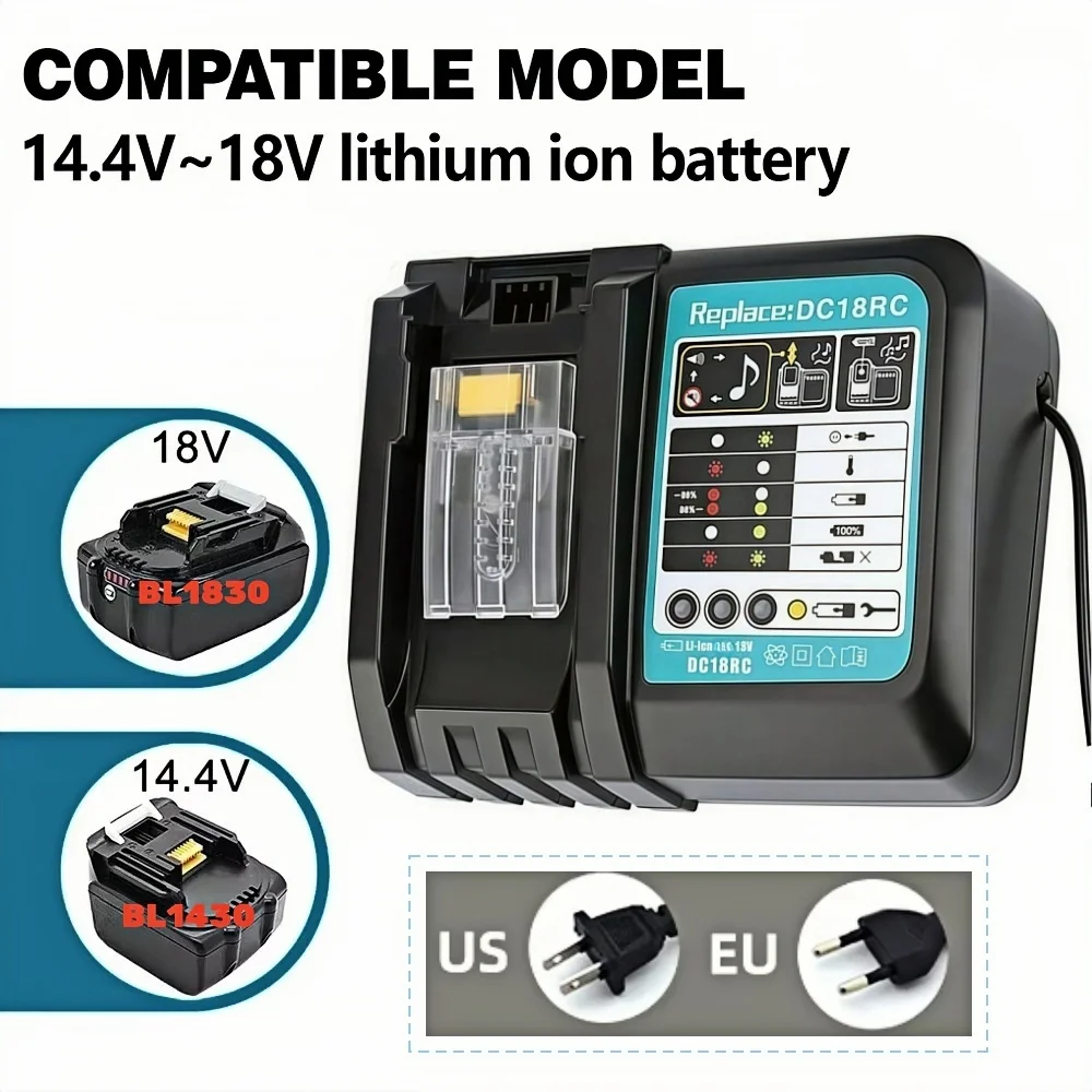 DC18RC do wiertarki Makita 18V Ładowarka akumulatora 3A Li-ion do wiertarki Makita 14.4V 18V LXT BL1815 BL1860 BL1430 BL1450