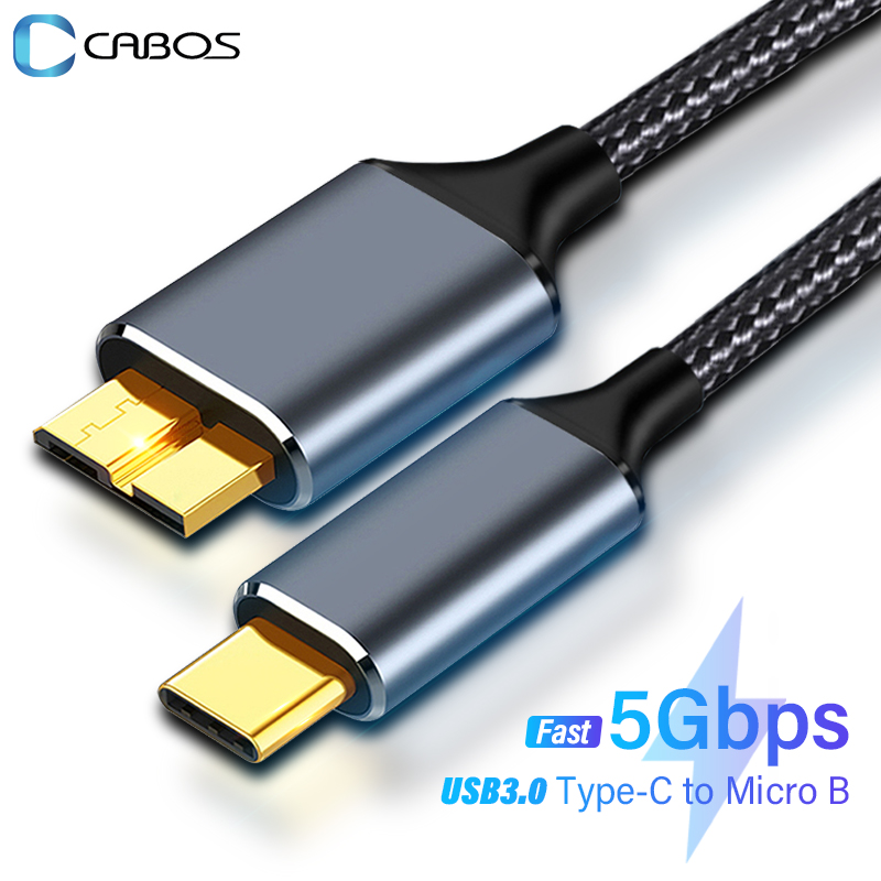 Кабель типа C к Micro B USB3.0, жесткий диск, 5 Гбит/с, высокоскоростной кабель для передачи данных для MacBook, ноутбука, телефона, внешний диск, SSD, HDD, камера