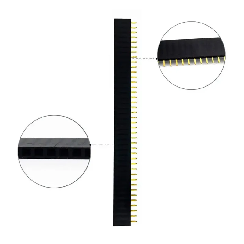 10개 40핀 1x40 단일 행 남성 및 여성용 2.54 분리형 핀 헤더 PCB JST 커넥터 스트립 아두이노 DIY 키트용