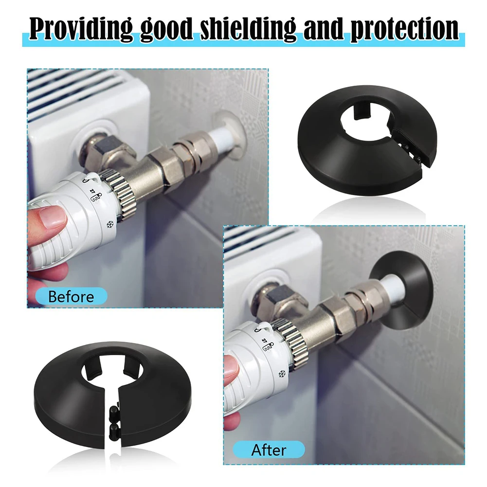 4pcs 15mm Radiator Pipe Collars Cover Floor Decorative Radiator Escutcheon Water Pipe Cover For Wall Duct Faucet Accessories