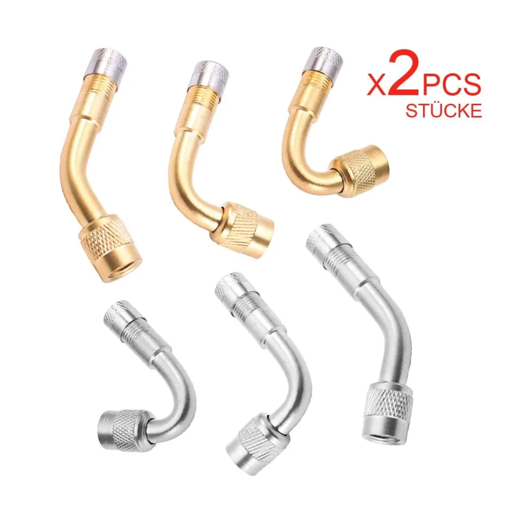2 szt. Motocykl 45 90 135 stopni wygięty Adapter zaworu Adapter przedłużenia zaworu rurowego opony do ciężarówki samochodowej Moto Bike