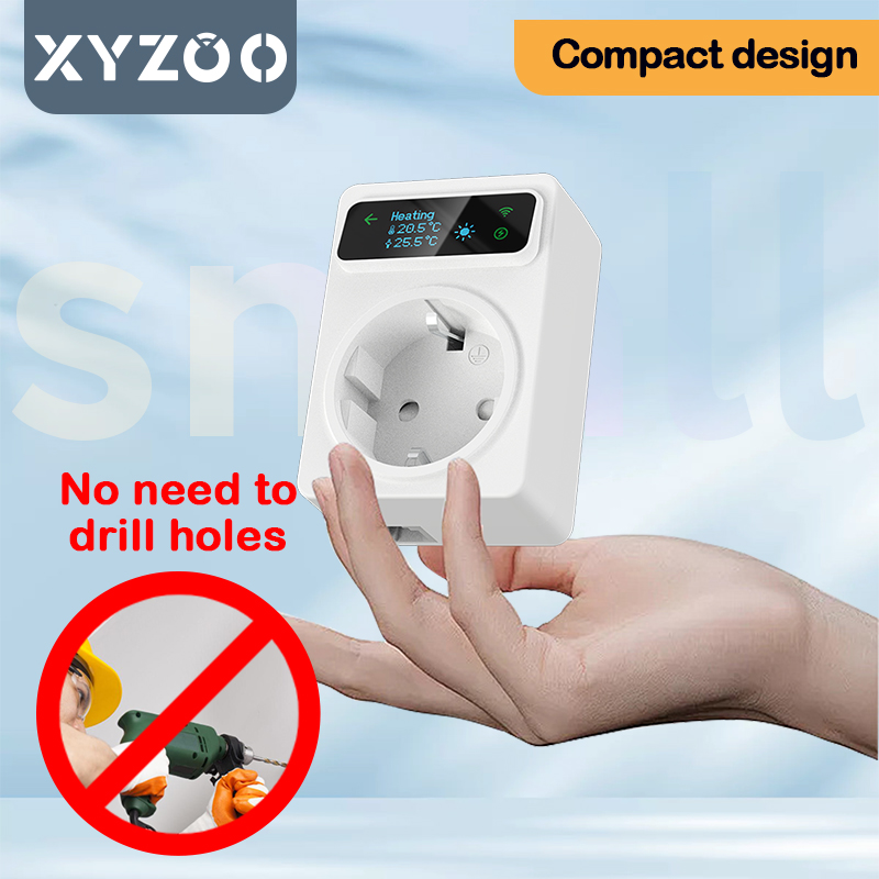 Tuya Termostato WiFi Tomada, 16A, inteligente programável, soquete de contagem regressiva, aquecimento, resfriamento, controlador com sensor de temperatura 3M