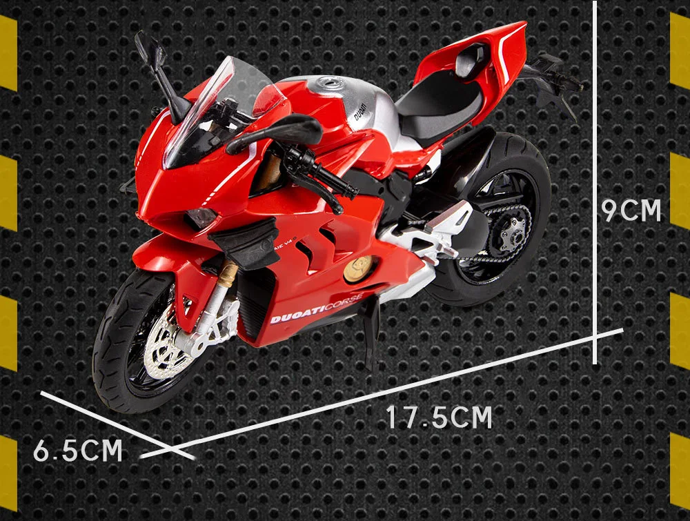 1:12 Ducati V4S Panigale Racing Motorcycles Simulation Alloy Motorcycle Model With Sound and Light Collection Toy Car Kid Gift