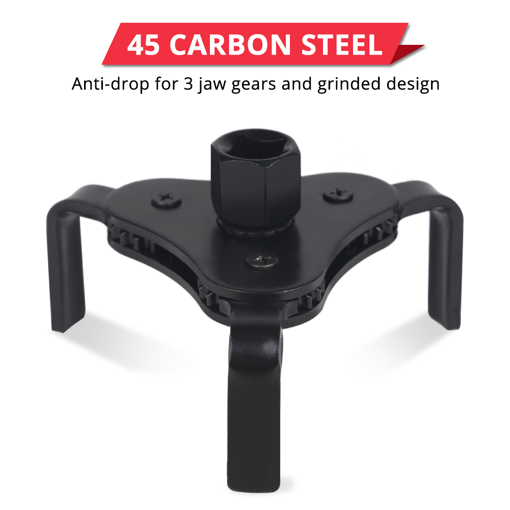 ユニバーサル調整可能なオイルフィルターレンチ 55-115 ミリメートル車の修理とメンテナンス三爪オイルフィルター除去ツール手袋を送る