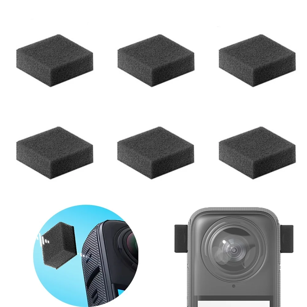 6Pcs Mic Windscreen For Insta360 X4 X5 Noise Reduction Sponge Muffler Windshield For Insta 360 X3 X2 Camera Accessories