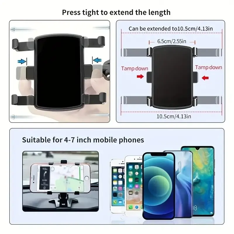 Uchwyt na telefon samochodowy uniwersalny uchwyt na deskę rozdzielczą uchwyt samochodowy GPS telefon komórkowy wsparcie w uchwycie samochodowym dla iPhone Samsung Xiaomi