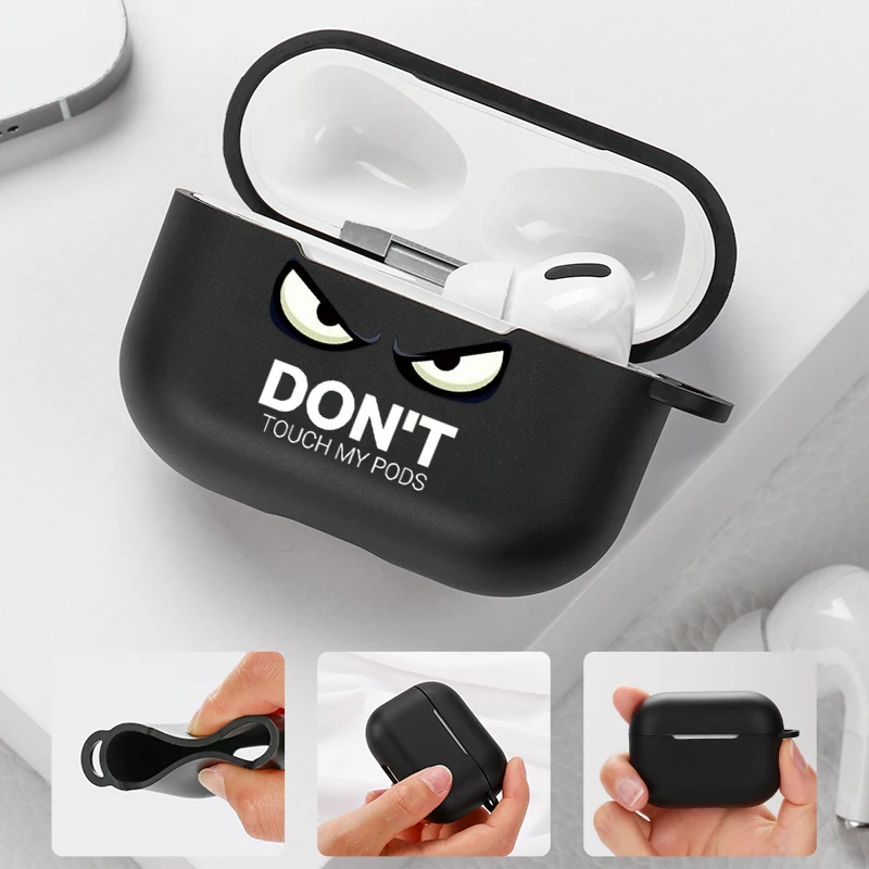 Funda para Apple Airpods Pro 2, fundas con eslogan, texto Simple, no Touch, Airpods Pro 2, 4, 3, silicona negra, funda para auriculares Air pod Pro2 Capas