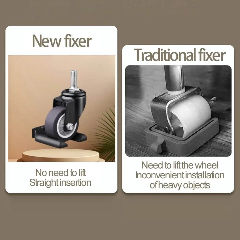 Sous-verres de meubles en plastique, 4 pièces, bouchon de roue de chaise, pieds à roulettes, roulettes, coussinets antidérapants, protecteurs de sol