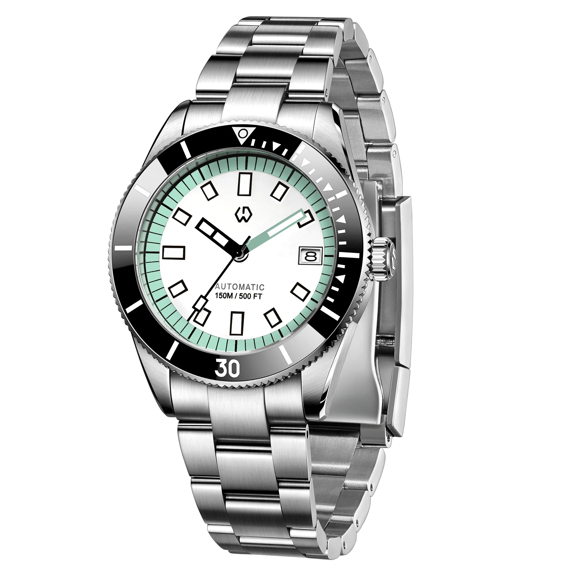 Nuevo reloj automático para hombre Reloj mecánico con bisel superluminoso para hombre Japón NH35 Buceo a prueba de agua hasta 150 metros