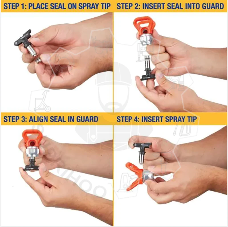 FFLP Set Airless Tips Nozzle 1-6 Series Suit Low Pressure With 7/8 Nozzle Guard For Wagner Airless Paint Spray Sprayer Gun Tools