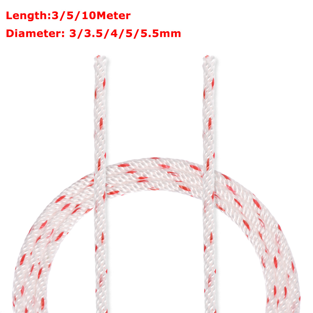3/5/10M 3-5.5Mm Sợi Polyester Giật Kéo Khởi Động Dây Dây Khởi Động Dây Phù Hợp Với cho Máy Cắt Cỏ Cưa Máy Tông Đơ Cắt Vườn Dụng Cụ