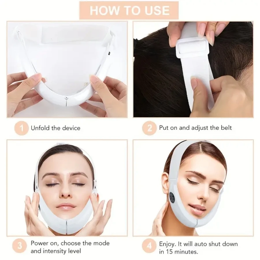 V라인 페이스 리프트 마사지기, 휴대용 페이셜 마사지 장치, 충전식 LED 디스플레이, 페이셜 뷰티 기기, 5 가지 모드