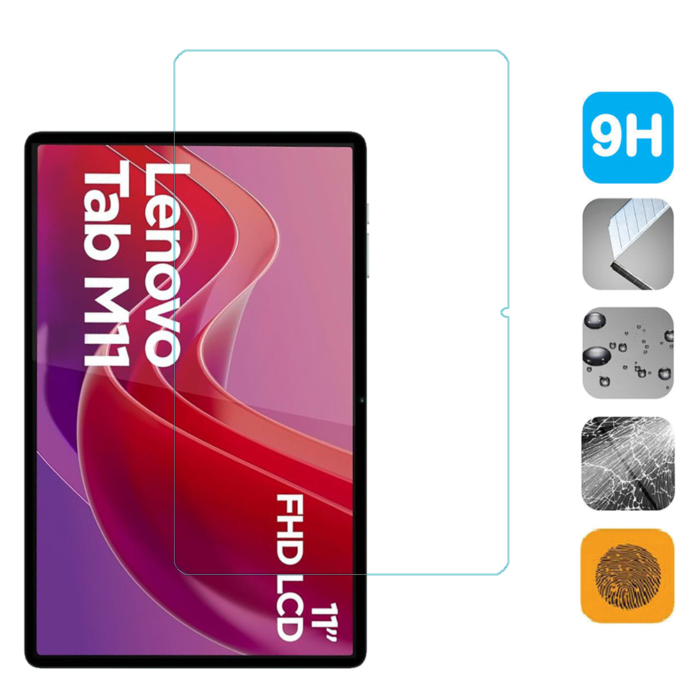 2 peças hd protetor de tela à prova de riscos vidro temperado para lenovo tab m11 11 polegadas 2024 tablet película protetora bolhas grátis