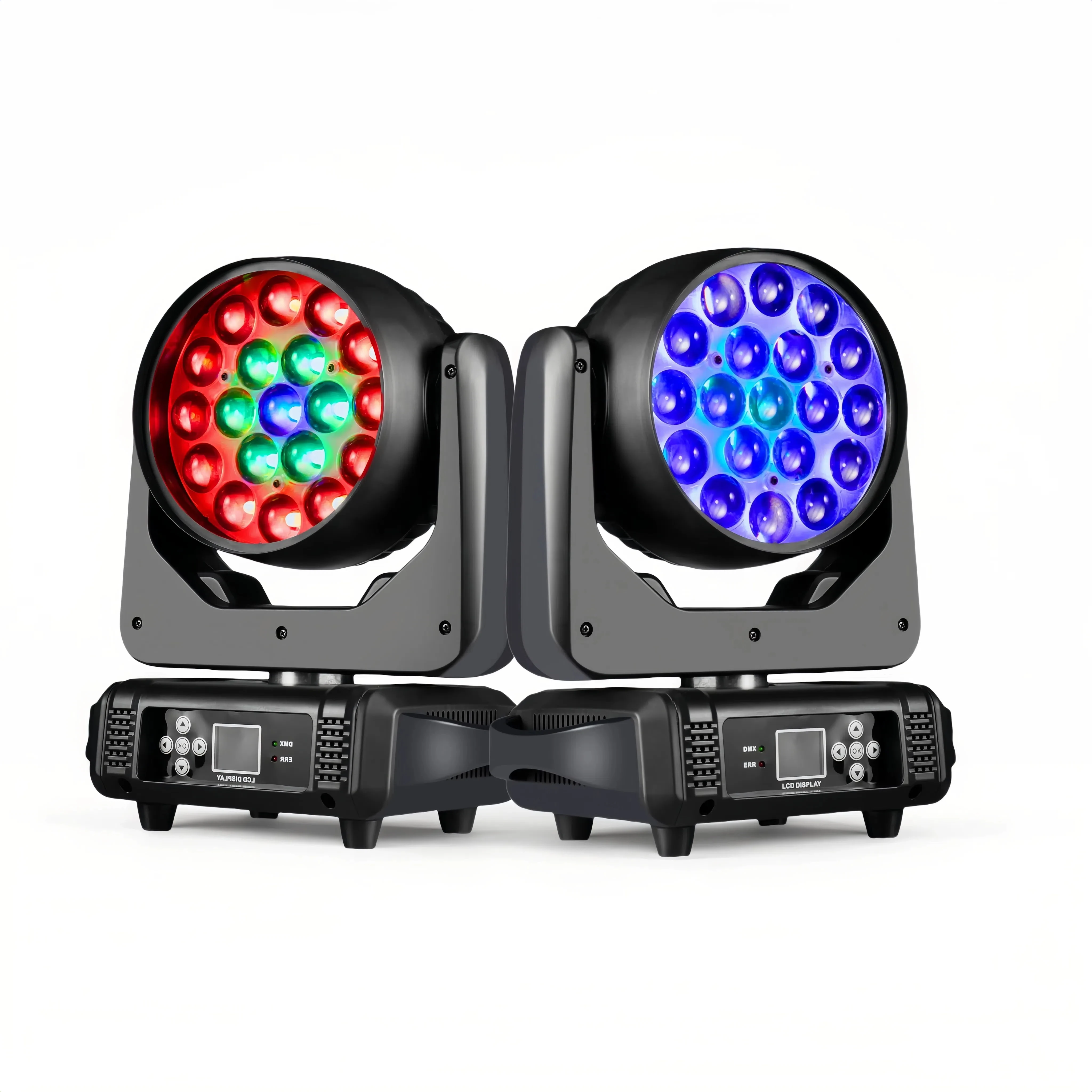 19x15W Beam Moving Head Light 4IN1 RGBW LED Wash Zoom Stage Light DMX Effect for DJ Disco Party Concert Wedding